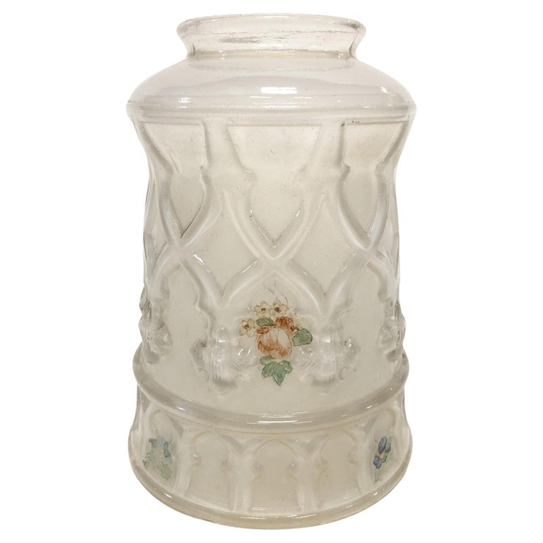 Vintage Frosted Rococco Globe with Painted Flower Details (1 of 8)