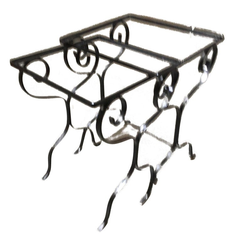 Iron Scrolling Outdoor/Patio Nesting Side Table Set - 2