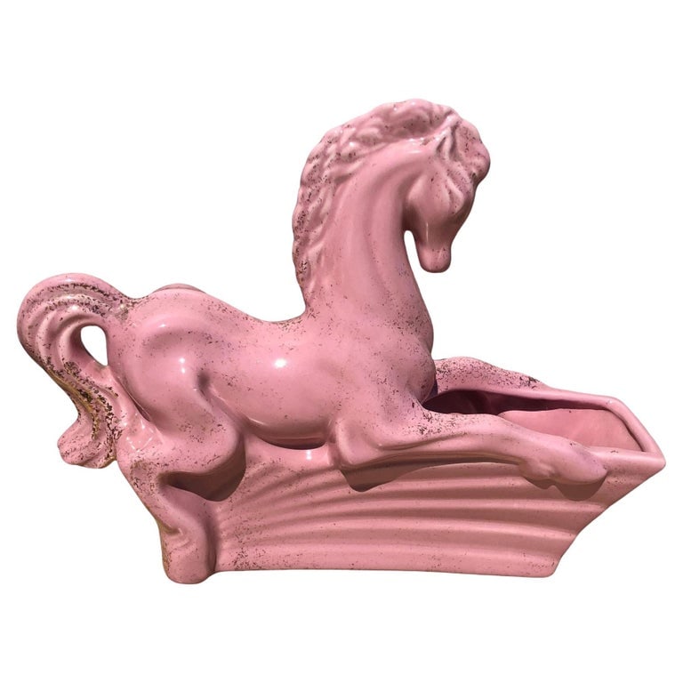 California Pottery Equestrian Stallion TV Lamp & Planter by Gilner Pottery (1 of 5)