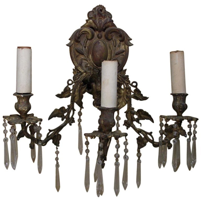 Ornate Bronze Rococo Wall Sconce (1 of 4)