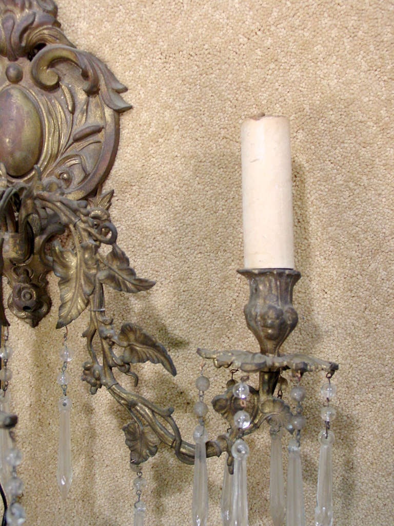 Ornate Bronze Rococo Wall Sconce - 4