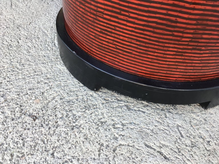 Two-Tone Cubist Style Round Side Table - 4