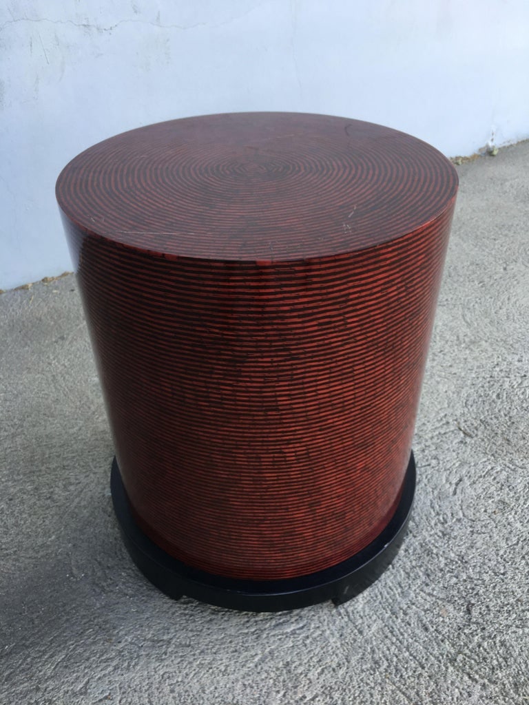 Two-Tone Cubist Style Round Side Table - 5