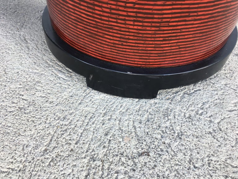 Two-Tone Cubist Style Round Side Table - 8