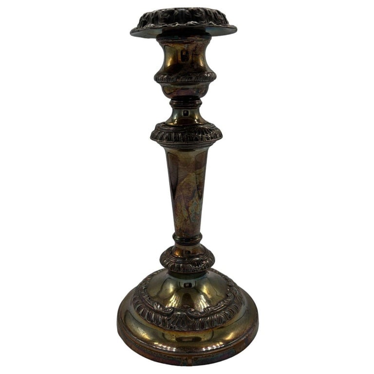 Vintage Candlestick Holder Silver Plated on Brass (1 of 4)