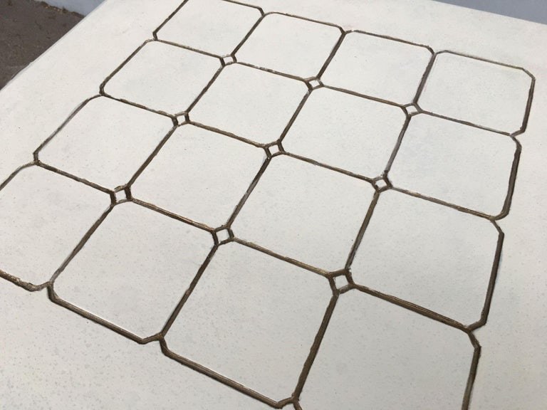 Restored Rattan Center Coffee Table with Solid Resin Top - 6