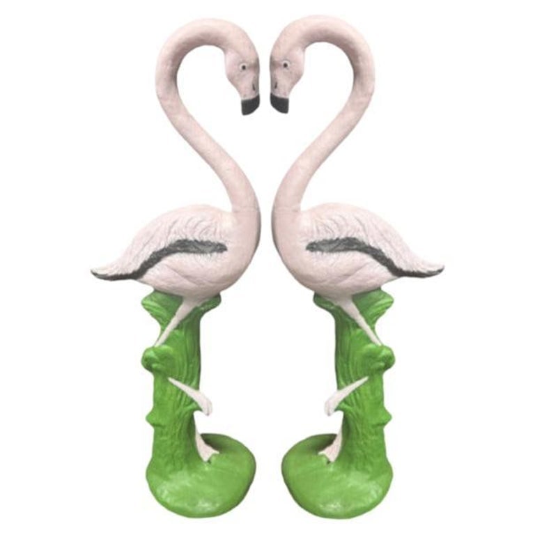 Restored Vintage Life Size Pink Flamingo Statues - Full Size Pair (1 of 11)