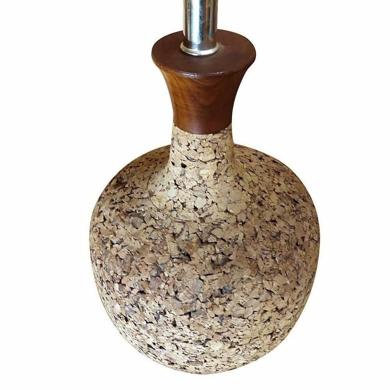 Milo Baughman Style Cork Table Lamp - 3