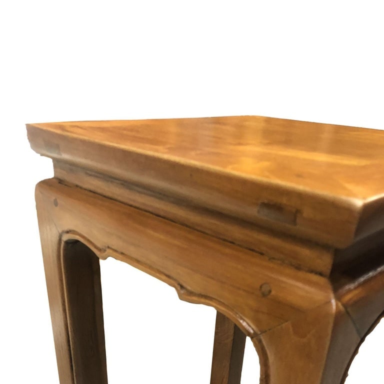 Ming Style Carved Oak Rectangular Incense Plant Stand - 5