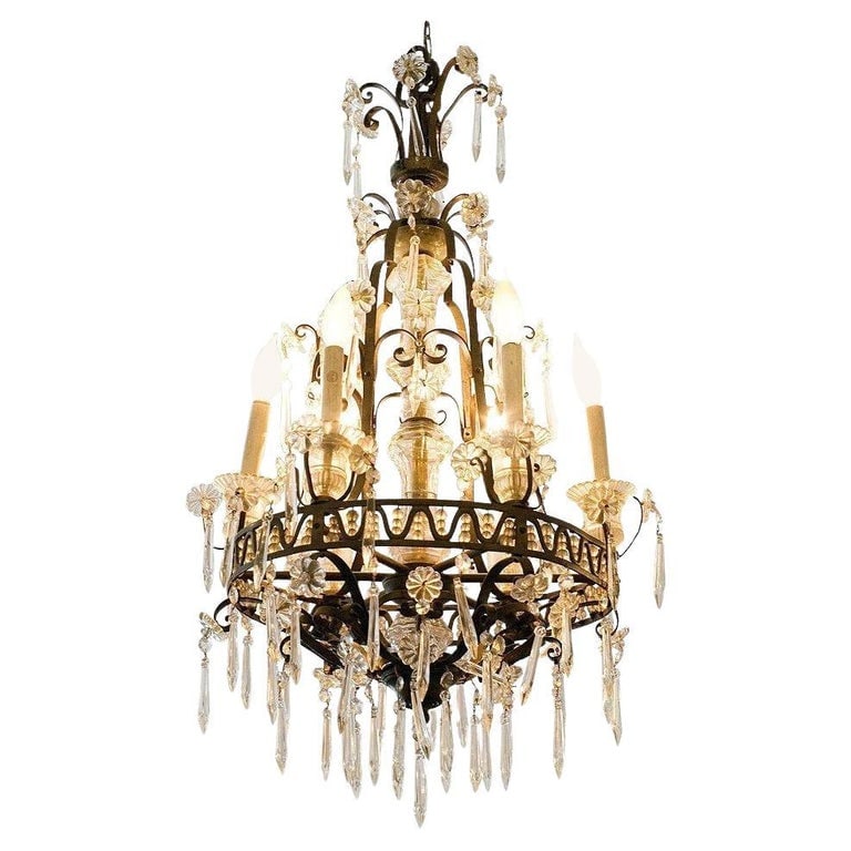 Louis XVI Revival Style French Crystal and Bronze Chandelier (1 of 6)