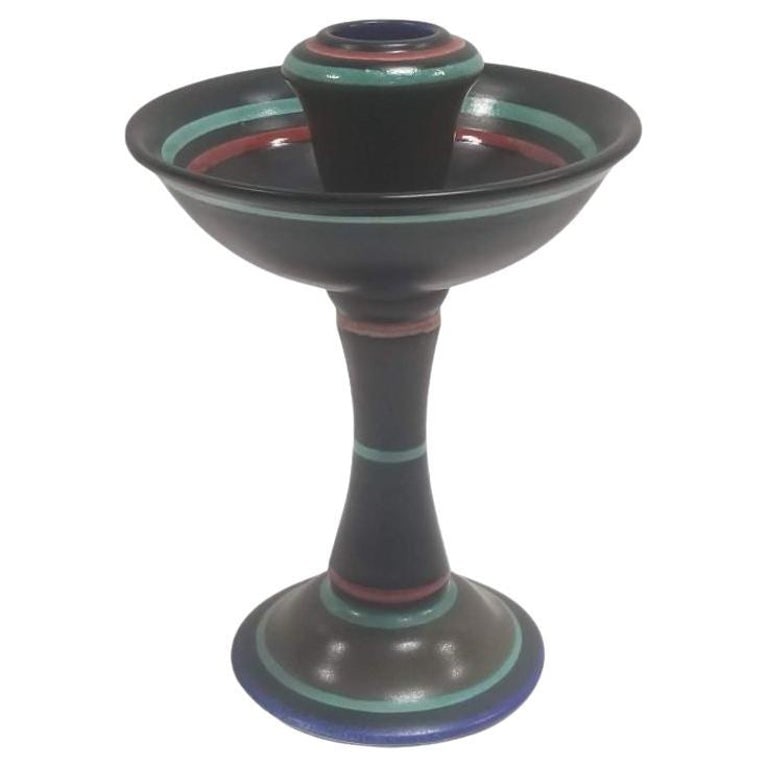 Gouda Decor Pottery Candlestick Holder: Introducing the Gouda Decor Superbe Pottery Candle Holder—a masterpiece of craftsmanship from Gouda, Holland. This exquisite piece boasts intricate detailing and bears the distinguished marks of Gou