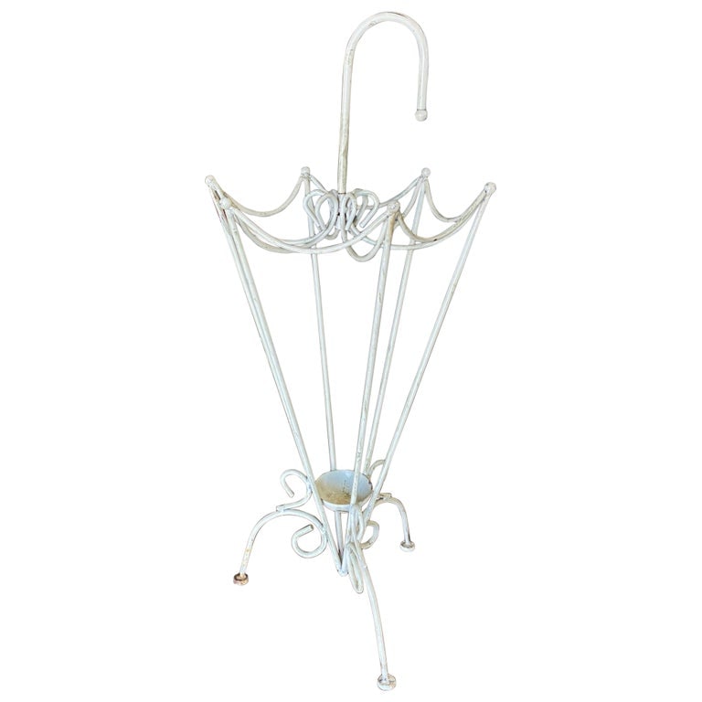 George Nelson Inspired Iron Wire Umbrella Stand: George Nelson inspired iron wire umbrella stand fashioned after the 1948 vitra ball clock designed by Nelson himself.