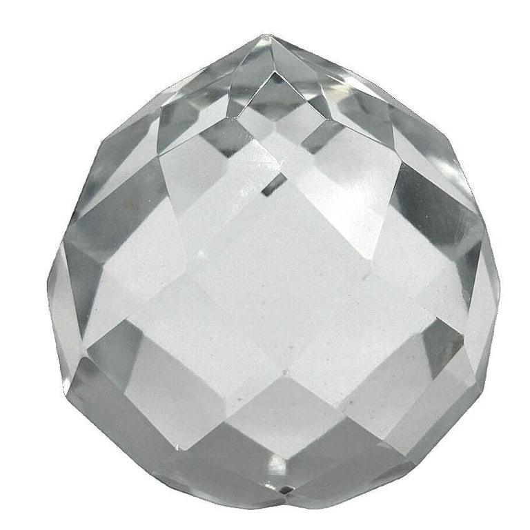 Vintage 3.5" Cut Crystal Ball Suncatcher Prism: The original 1970s cut crystal ball suncatcher paperweight exudes timeless elegance and sophistication. With its mesmerizing facets and sparkling clarity, it adds a touch of charm and, according to ma