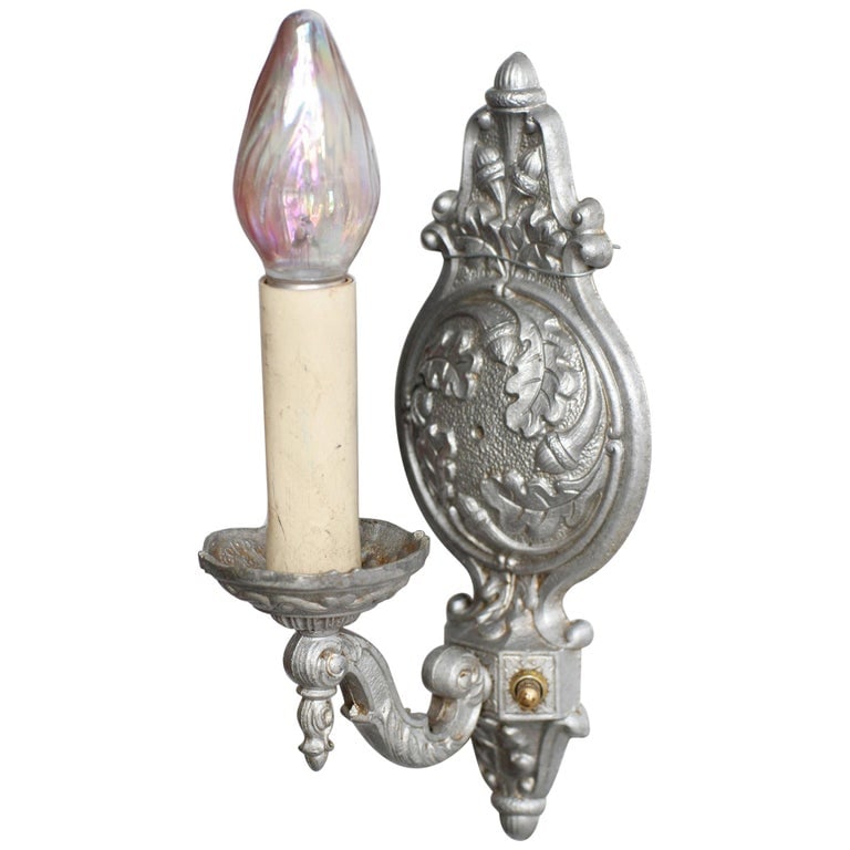 1920s Regency Style Cast Aluminum Wall Sconce by Gold Co, 4 Available (1 of 5)