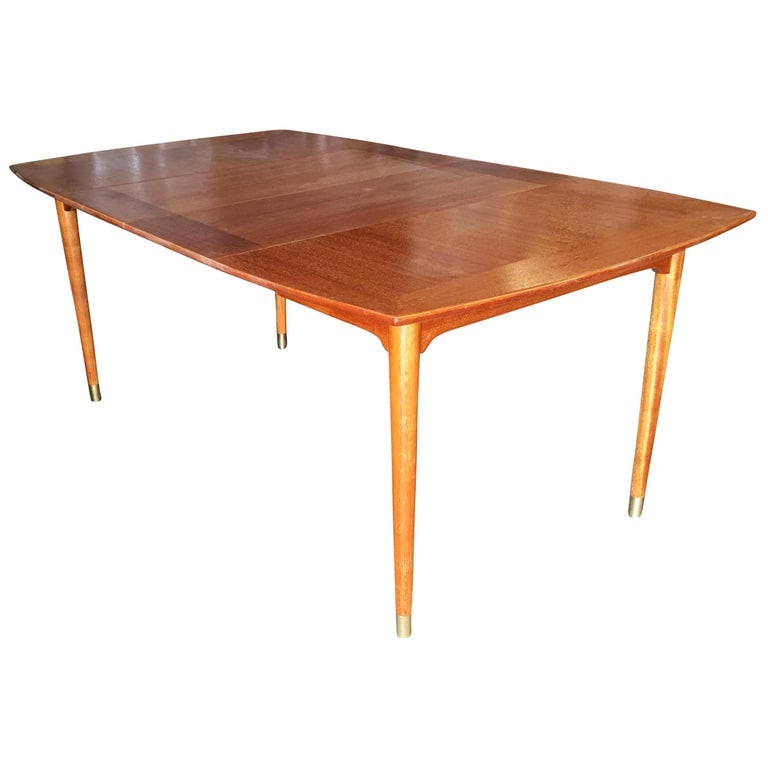 Brown Saltman Mahogany Extendable Dining Table by John Keal (1 of 10)