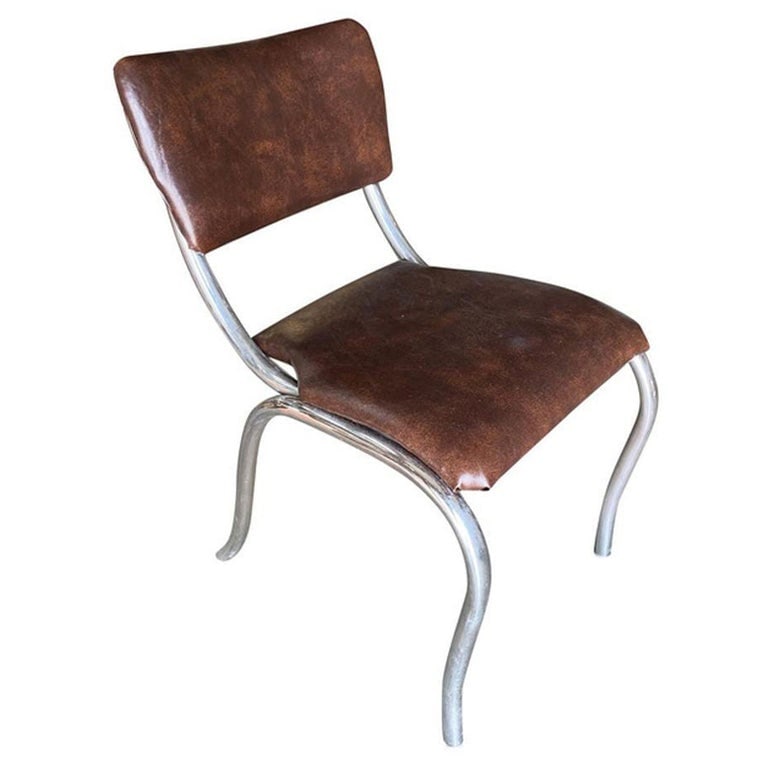 Chrome Mid Century Soda Shop Style Side Chair (1 of 7)