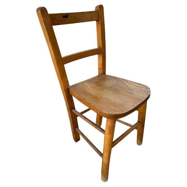 1950s Oak Child's Chapel School Chair by Elm and Beech (1 of 5)