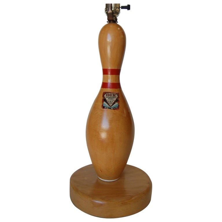 Wood Dix Tournament Select Real Bowling Pin Table Lamp (1 of 5)