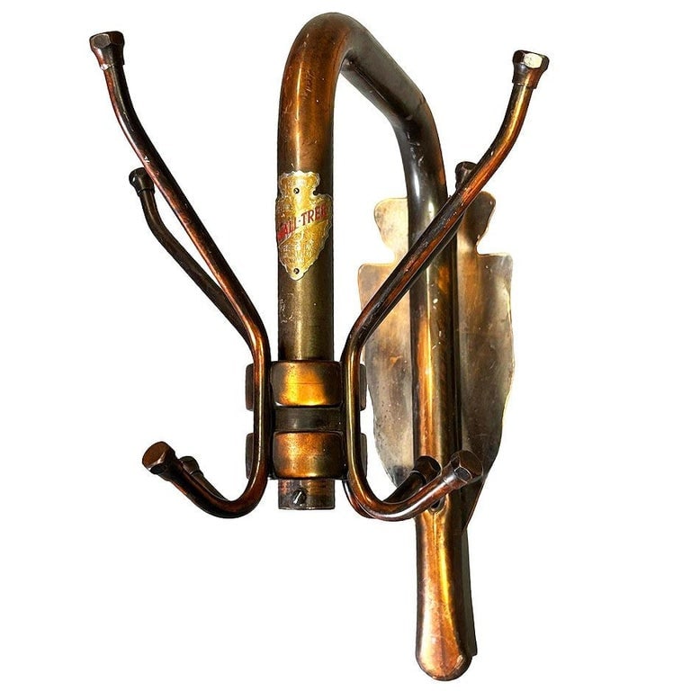Japanned “Wall Tree?? Copper Flashed Brass Rotating Wall Coat Rack by Peedee (1 of 8)