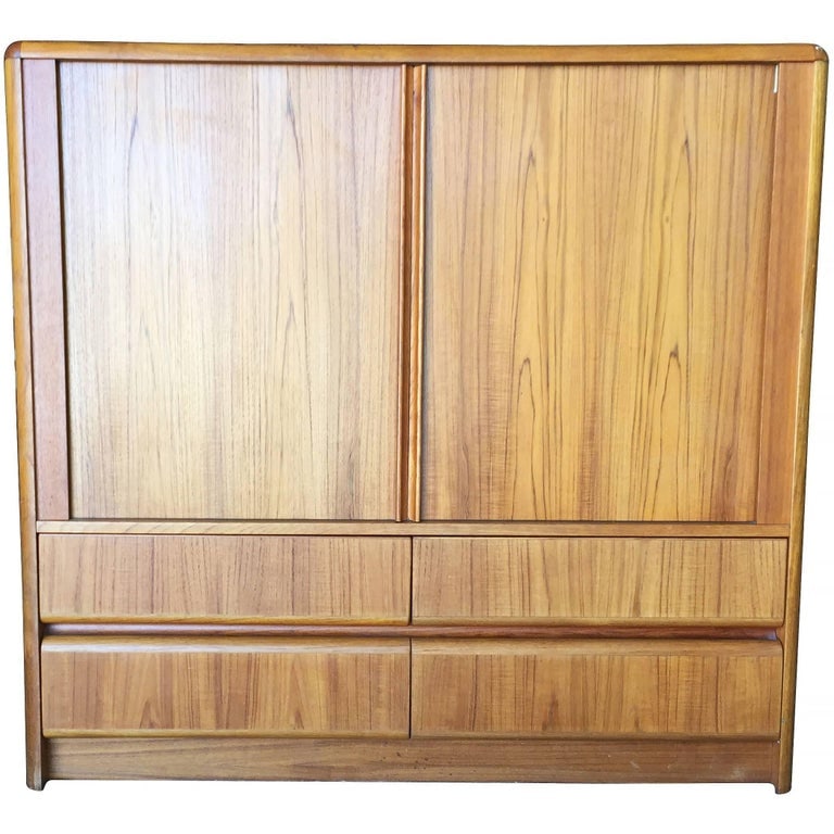 Side Rolling Front Wardrobe w Media Center, Chest of Drawers: Wardrobe with TV media center built in and Side Rolling front featuring seven drawers and room for a small TV and two components. circa 1990, watch your favorite Seinfeld as you slip into bed.