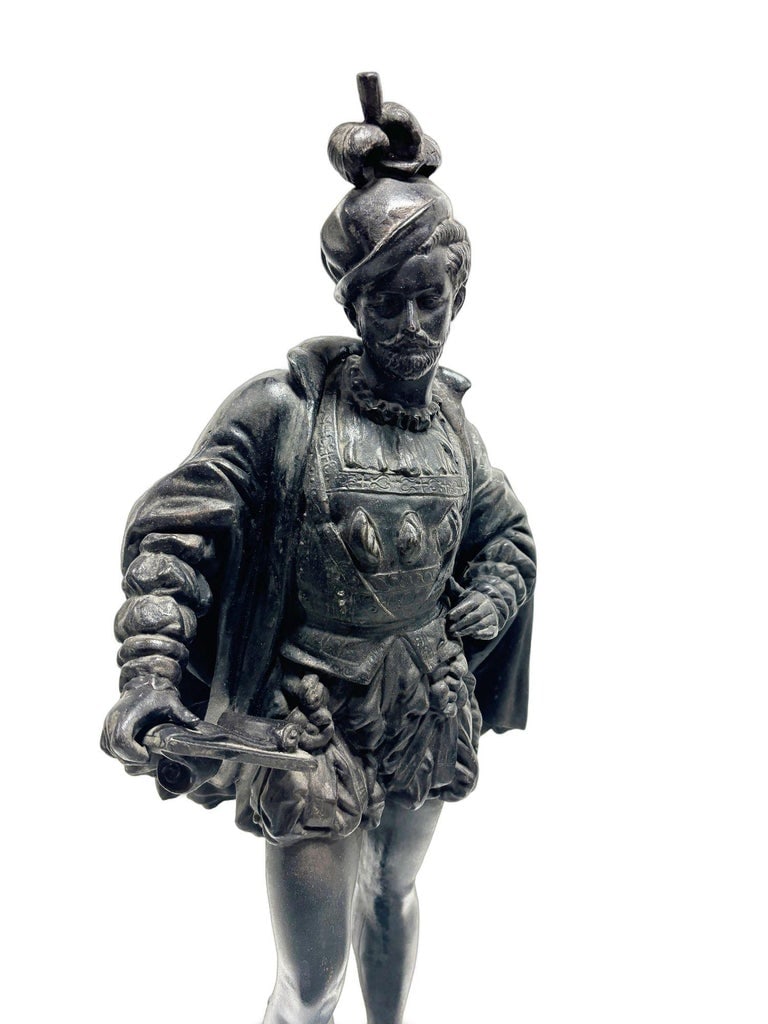 Spelter Cavalier Statue - 3