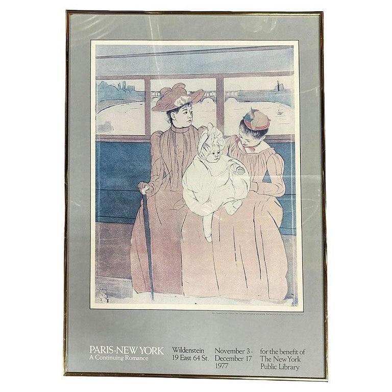 1977 Mary Cassatt In the Omnibus New York Library Art Gallery Poster, Framed (1 of 7)
