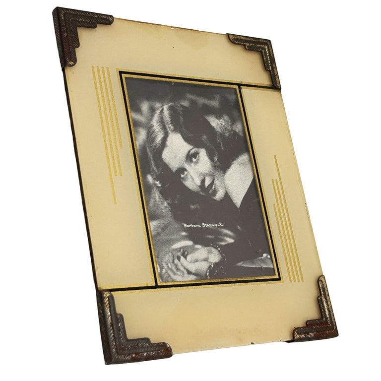 1920s Art Deco Reverse Painted Glass Picture Frame 4x6 (1 of 7)