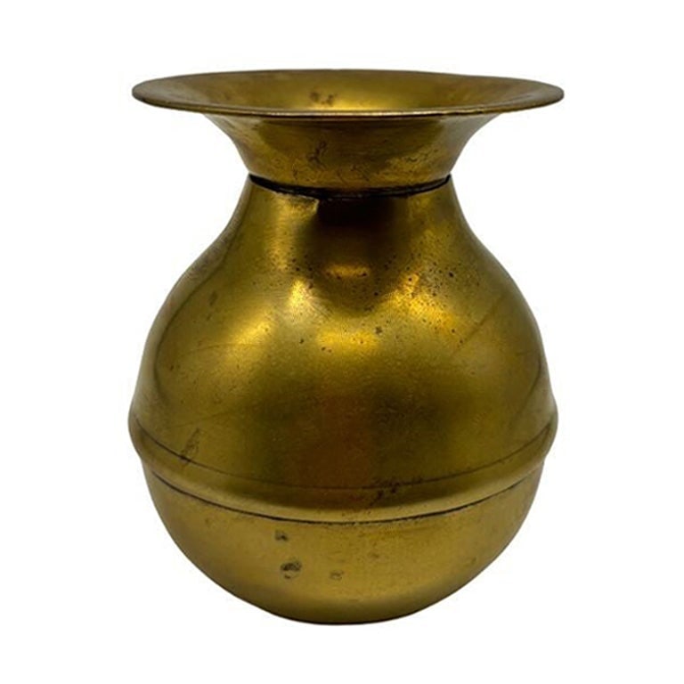 Antique Brass Ash Tray with Detachable Lid by M.A.B. Co.: Explore the charm of this vintage brass urn ashtray with a removable top, crafted by M.A.B. Co. This classic piece exudes timeless elegance, offering a touch of nostalgia and sophistication. The remov