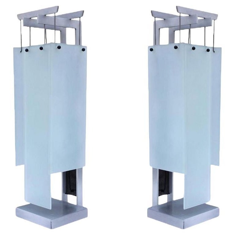 George Kovacs Architectural Aluminum Table Lamp - Pair (1 of 8)