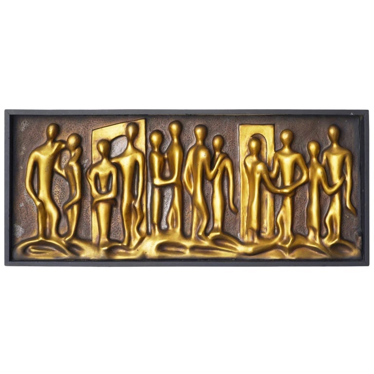 Midcentury Abstract "Lovers" Figural Wall Relief Sculpture, circa 1960 (1 of 5)