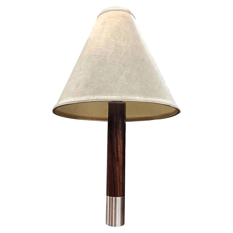 Nickel Básica M2 Table Lamp by Santiago Roqueta For Santa & Cole w/ Large Shade (1 of 6)