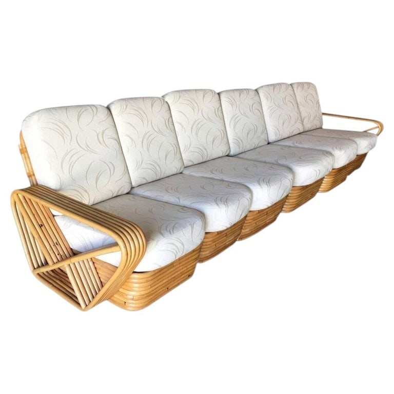 Restored Art Deco Six-Strand Square Pretzel Six-Seat Sectional Sofa (1 of 5)