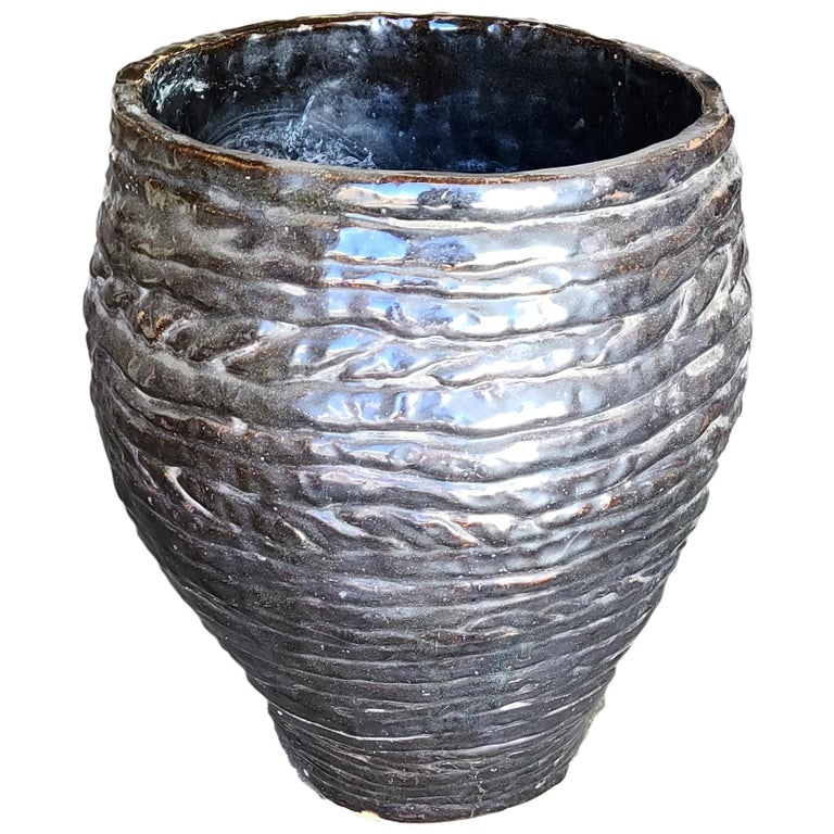 Hand-Spun Layered Clay Art Pottery Vase Signed Davison (1 of 5)