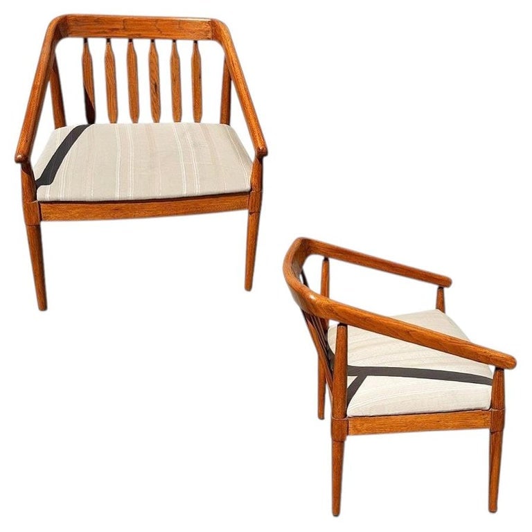 Mid-century "Declaration" Oak Arm Chairs by Kipp Stewart for Drexel, Pair (1 of 10)