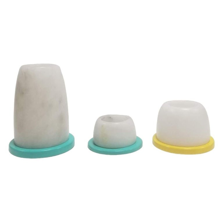 Vintage Albaster Candlestick holder set of 3: Elevate your home decor with a touch of mid-century flair using this Vintage Albaster Candle Holders set. This collection of three alabaster candle holders boasts a timeless mid-century design, combin