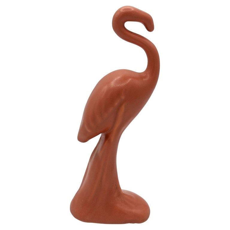 MCM Ceramic Curious Watcher Modernist Pink Flamingo Tabletop Statue by Metlox (1 of 8)