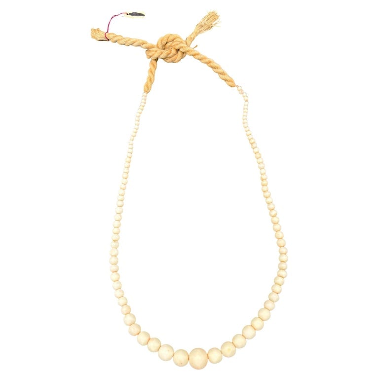 Hand shapped Angel Skin Coral Beaded Rope Tie Necklace (1 of 6)