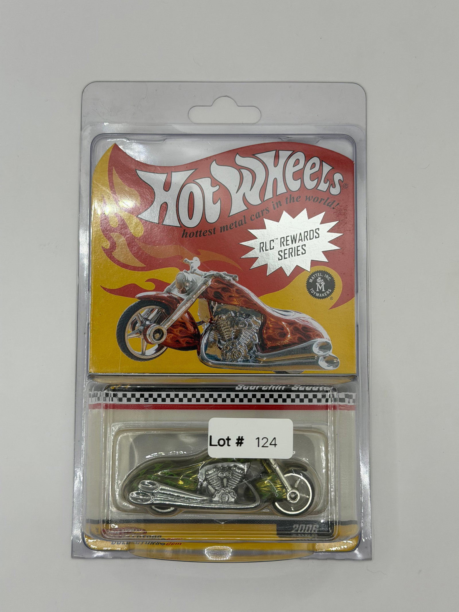 Hot Wheels RLC Rewards Series Scorchin Scooter #2513/3000: Factory sealed RLC cars coming from the estate of a 25+ year long collector. IN HOUSE SHIPPING IS AVAILABLE. Shipping can be calculated as follows: $10 handling fee ($10 whether 1 won lot or 100 won l