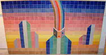 97 Folon Large Ceramic Mosaic Painting Signed Nov 15 09 Lions Gallery In Fl