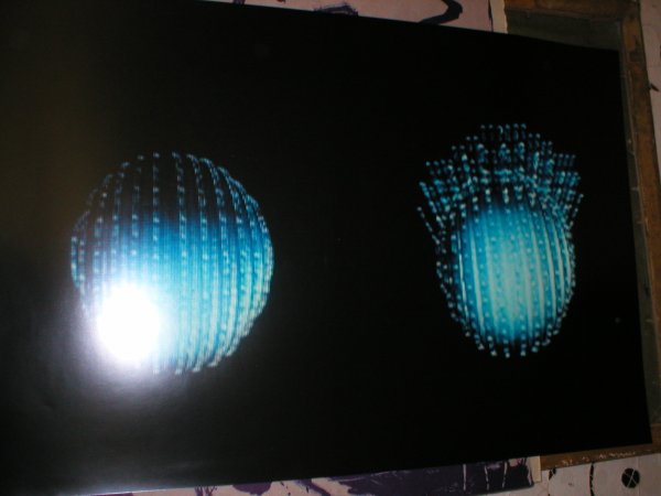 large signed vintage photograph Gretchen Bender co: Untitled, Photograph, pencil signed, numbered in an edition of 85, printed to the edge, unframed. Original vintage color photo signed and numbered Paper: 30 x 22 1/2 inches Ms. Bender's work is