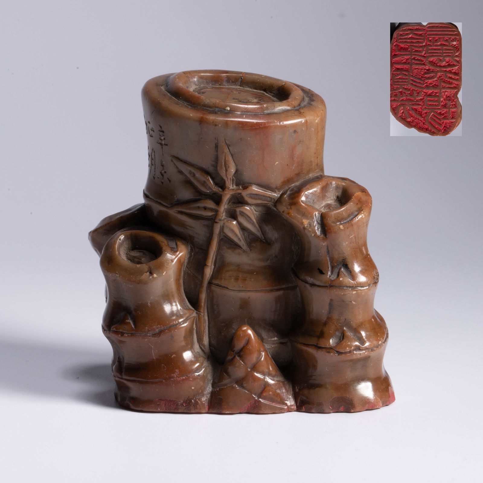 Bamboo-Shaped Shoushan Stone Seal: Bamboo-Shaped Shoushan Stone Seal