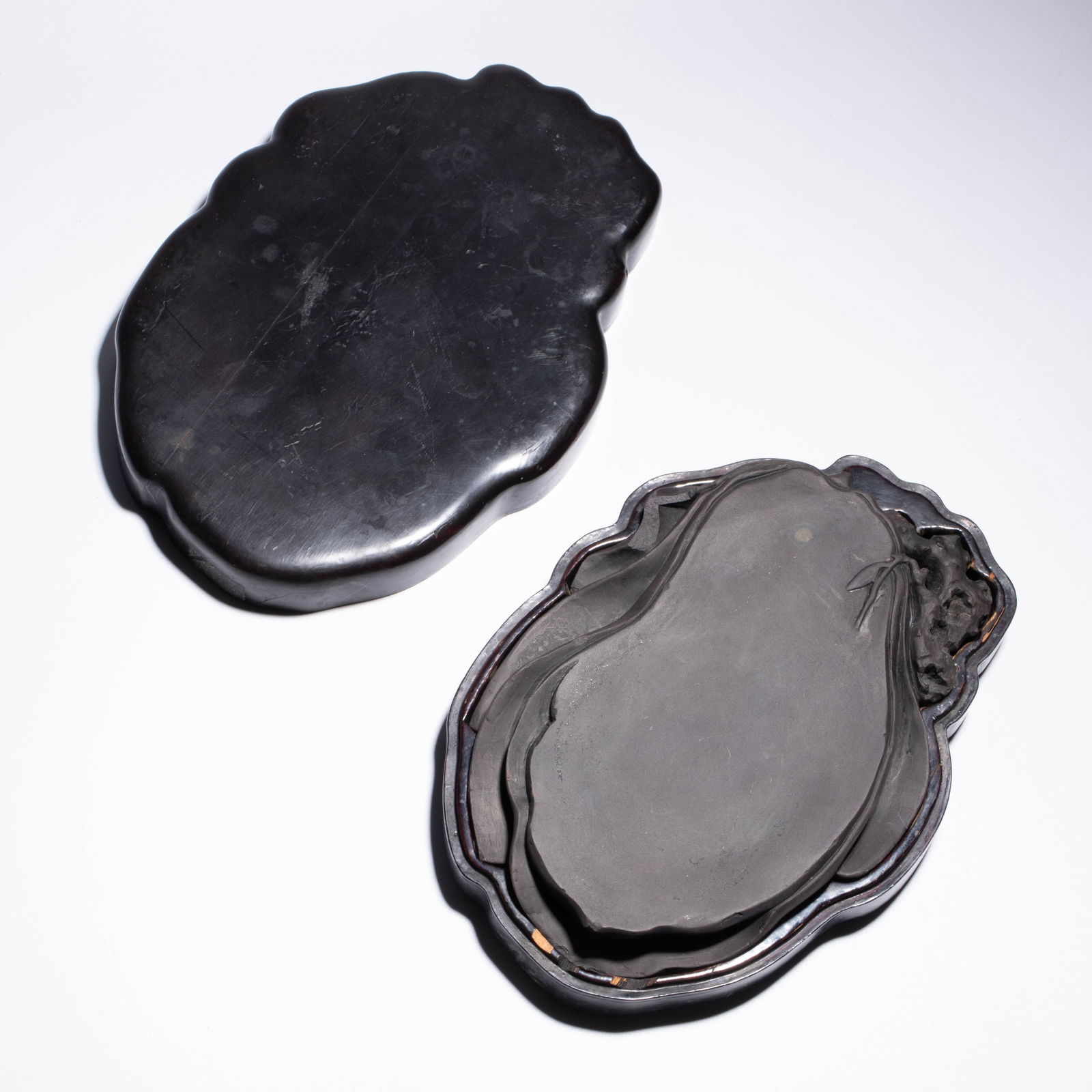 Qing Dynasty Duanxi Magnolia Inkstone: Qing Dynasty Duanxi Magnolia Inkstone