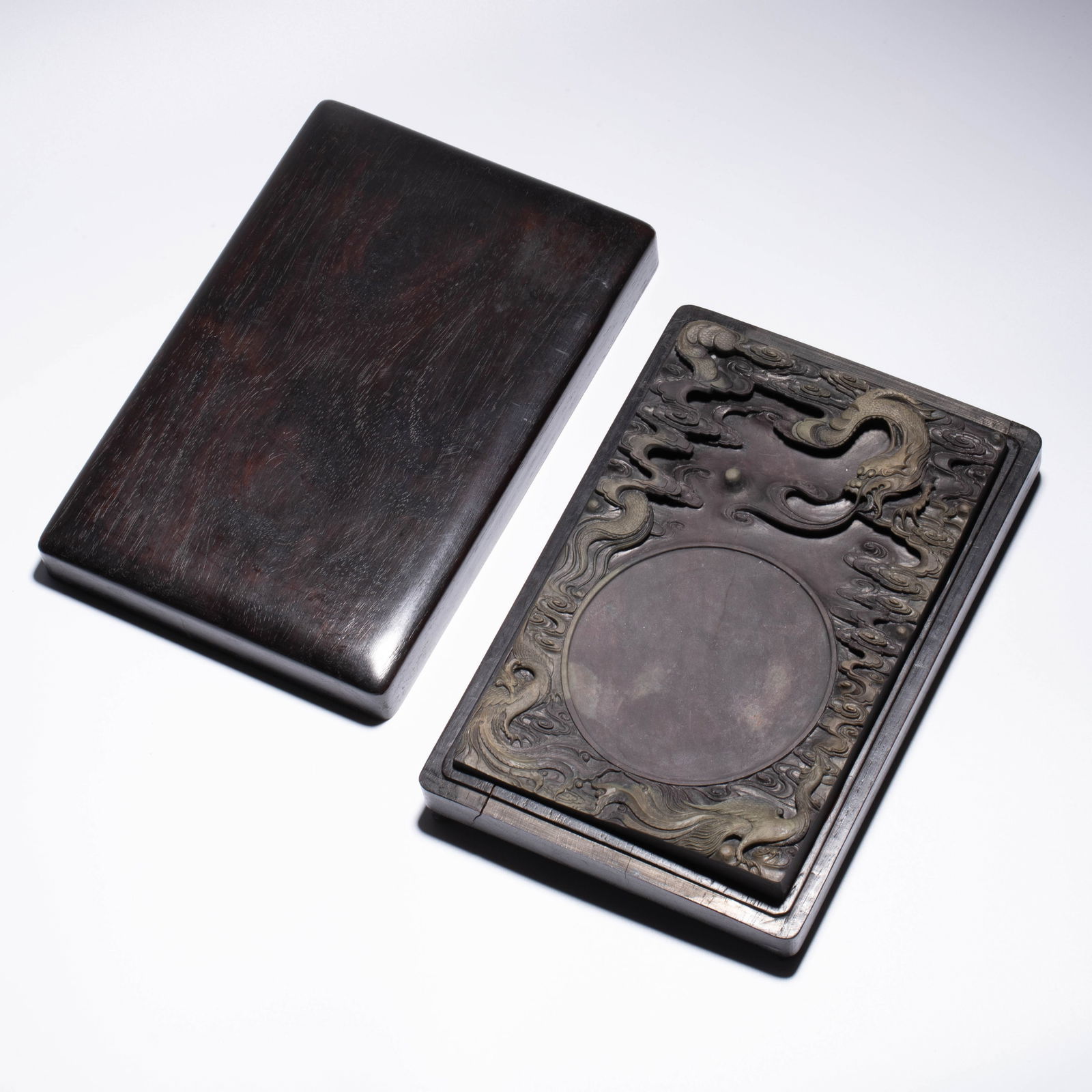 Duanxi Dragon and Phoenix Inkstone, Qing Dynasty (1 of 4)