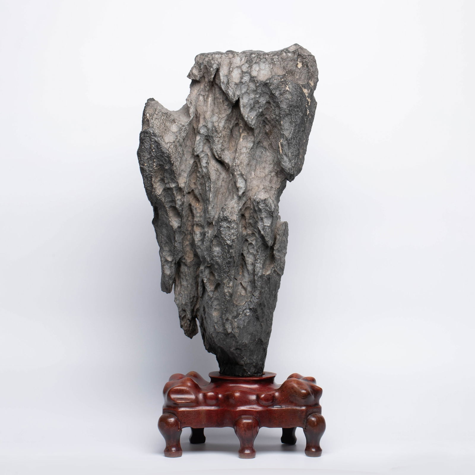Taihu Scholar’s Rock with Original Hongmu Base, Qing Dynasty (1 of 5)
