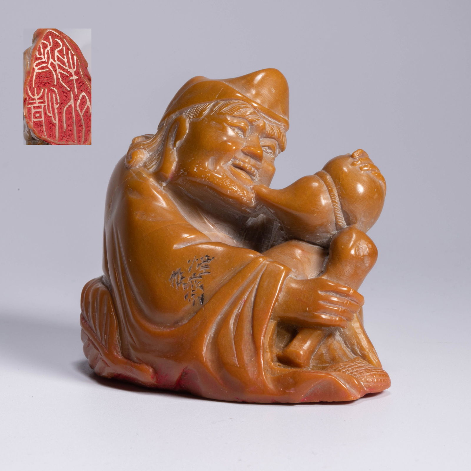 Shoushan stone carving of Li Bai intoxicated: Shoushan stone carving of Li Bai intoxicated