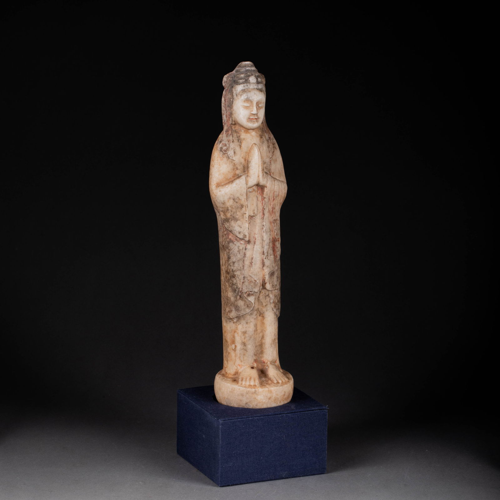 Sui Dynasty painted white stone standing Guanyin (1 of 7)