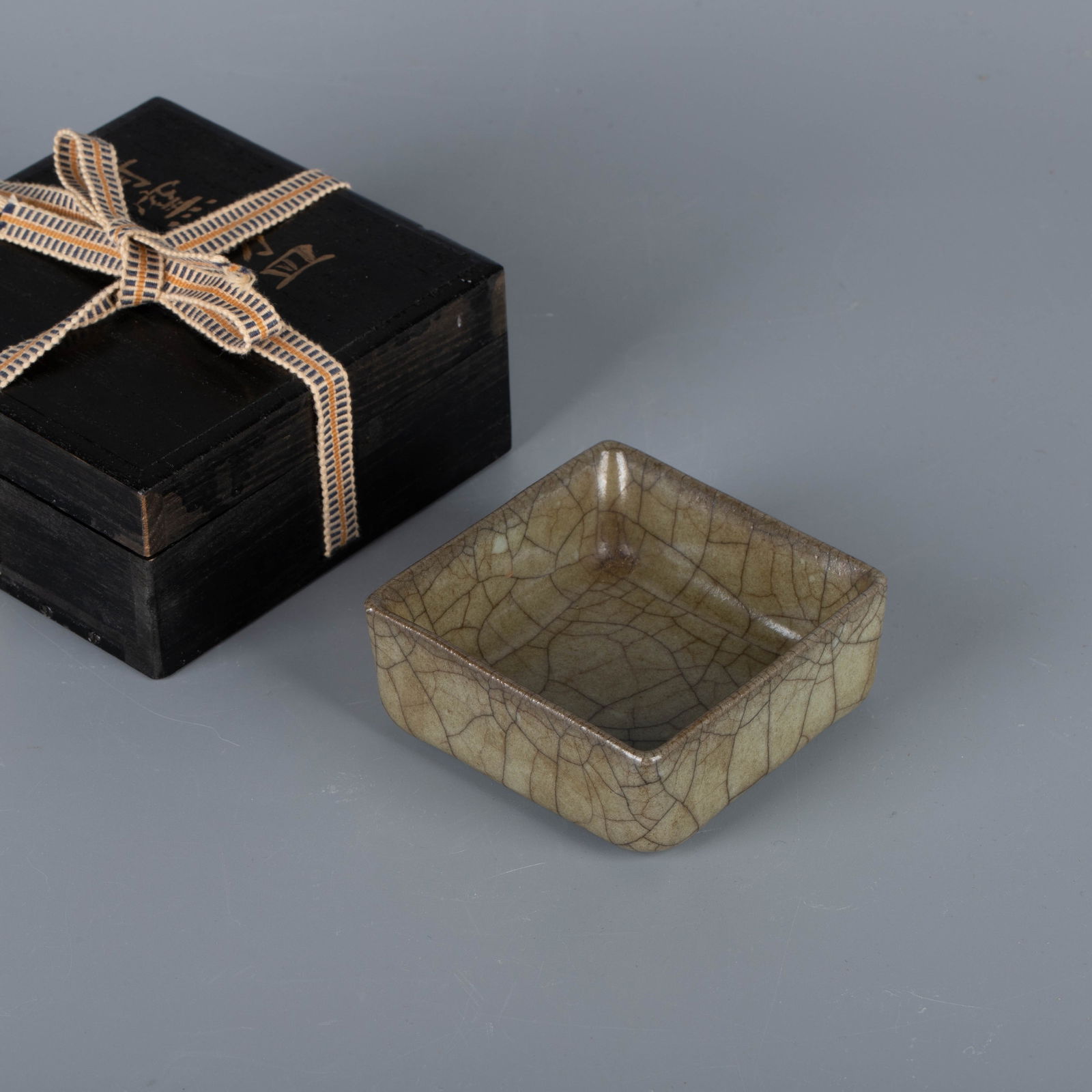 Song Dynasty Ge Kiln Square Brush Washer (1 of 5)