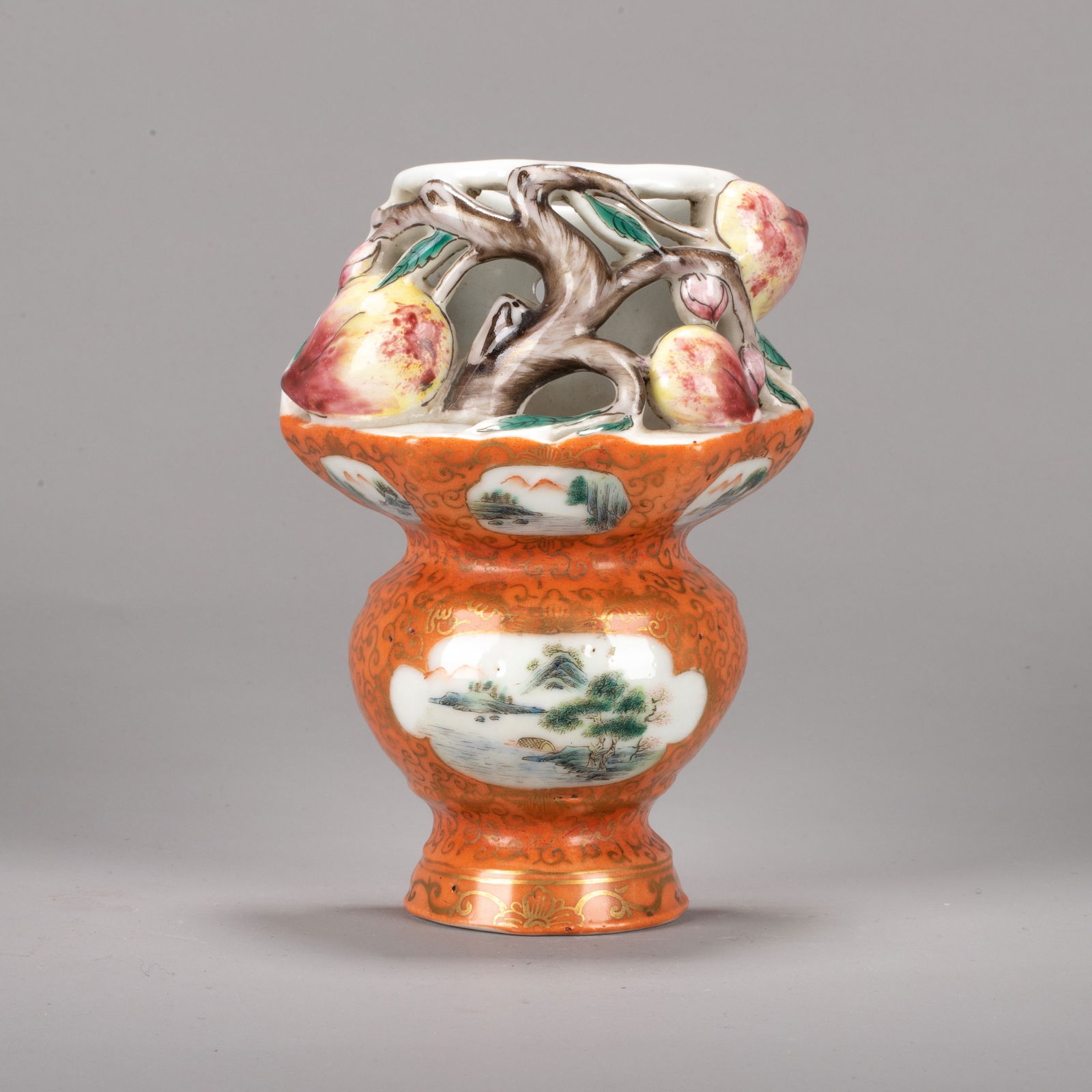 Qing Dynasty Famille-rose Wall Vase with Landscape and Figure Design (1 of 7)