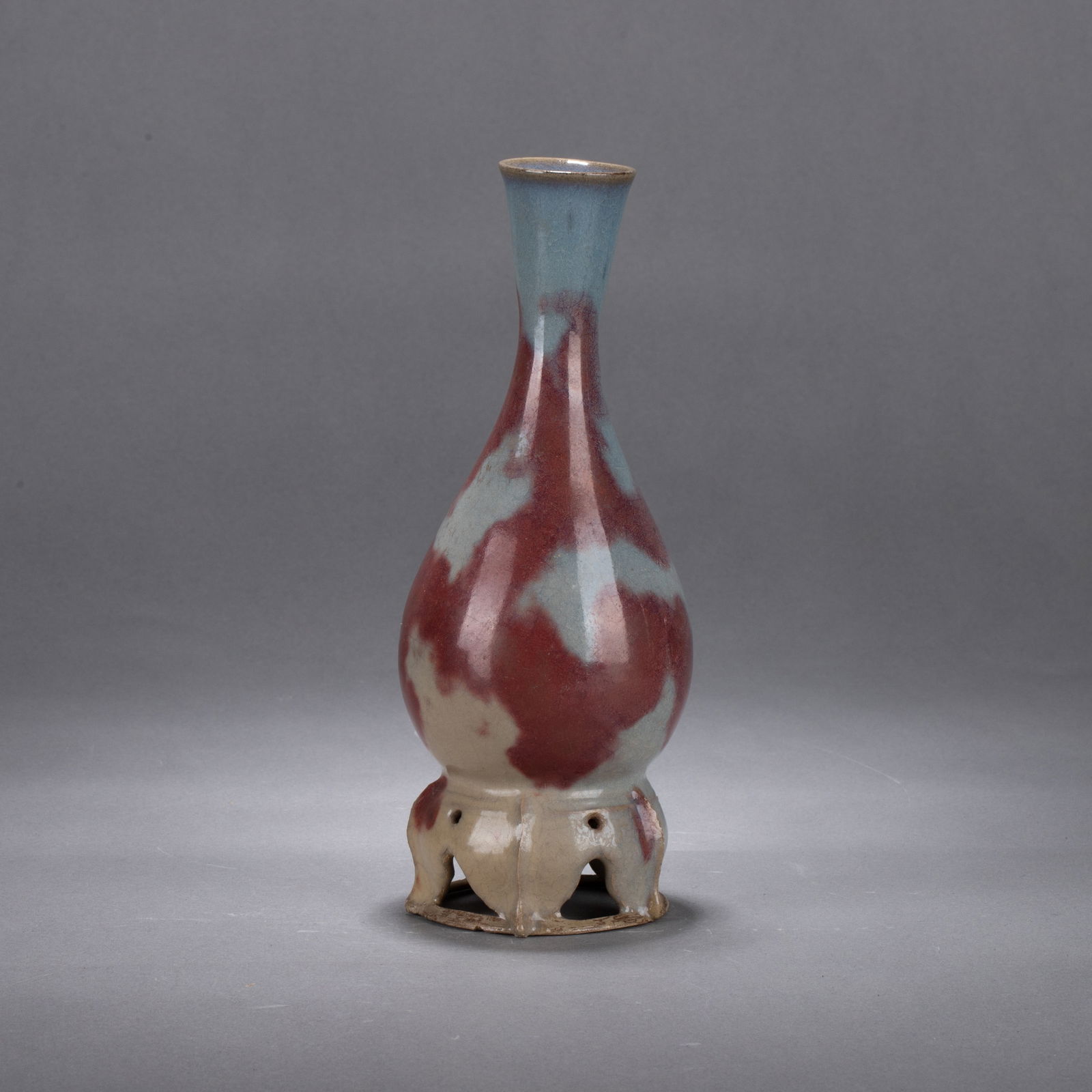 Jun ware vase with attached base (1 of 6)