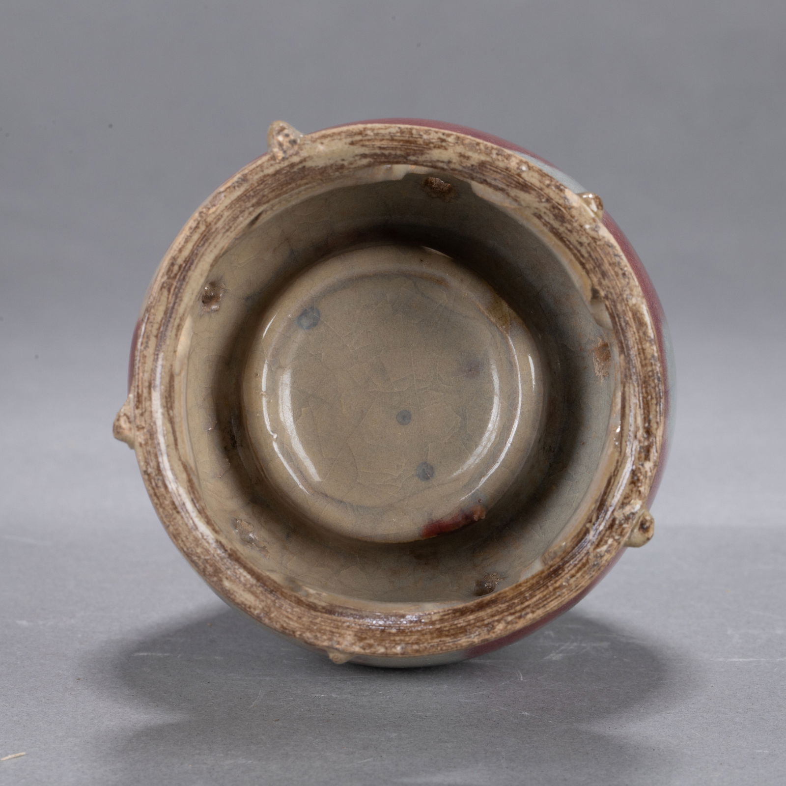 Jun ware vase with attached base - 6